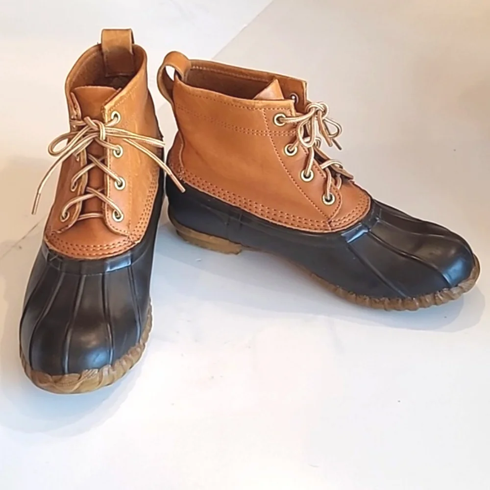 Cabela's Duck Boots Waterproof Lace Up Rain / Snow Ankle Booties Steel Shank 8